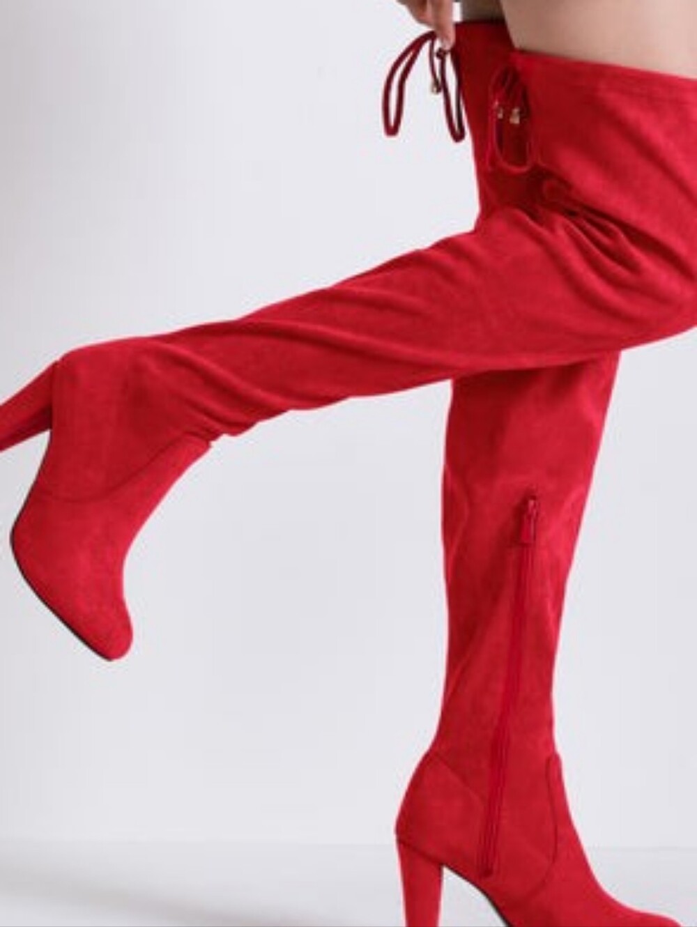 FASHION NOVA RED THIGH HIGH BOOTS